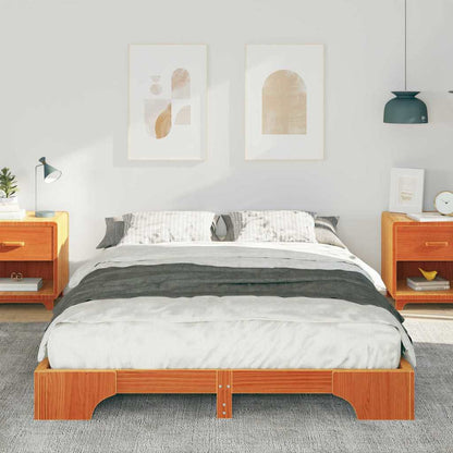 Bodenbettgestell mit Speicher Braun 140 x 210 cm Holz