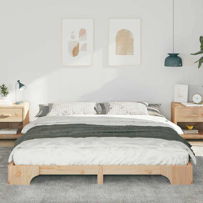 Bodenbettgestell Braun 200 x 210 cm Massivholz Kiefer