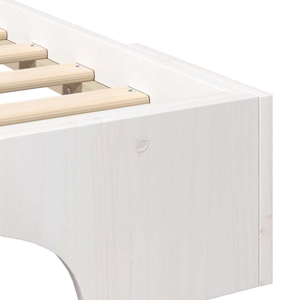 Bodenbettgestell mit Speicher Weiß 200 x 210 cm Holz
