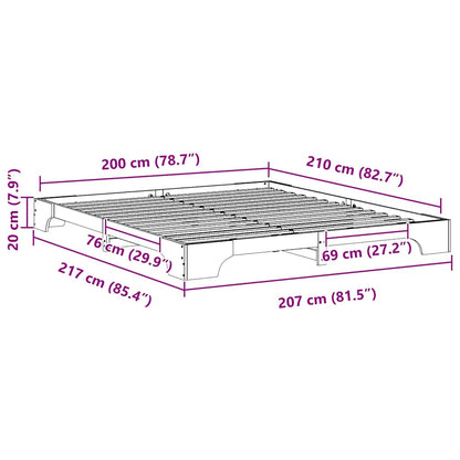 Bodenbettgestell mit Speicher Braun 200 x 210 cm Holz