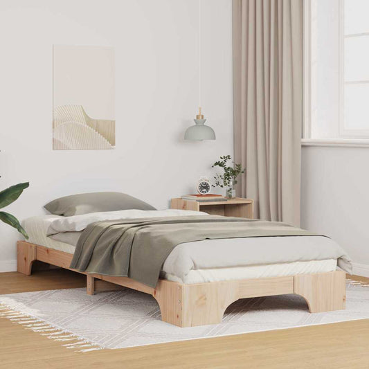 Bodenbettgestell Braun 80 x 220 cm Massivholz Kiefer