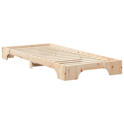 Bodenbettgestell Braun 80 x 220 cm Massivholz Kiefer