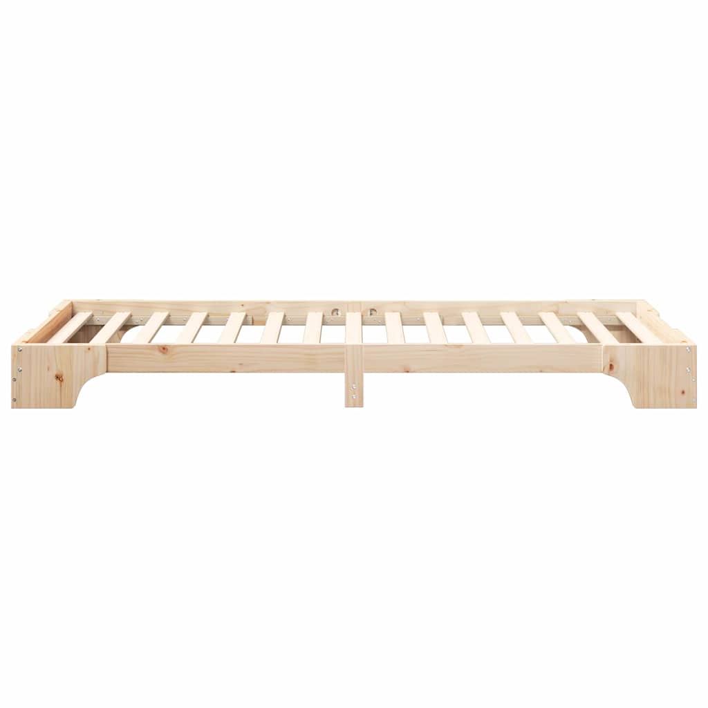 Bodenbettgestell Braun 80 x 220 cm Massivholz Kiefer