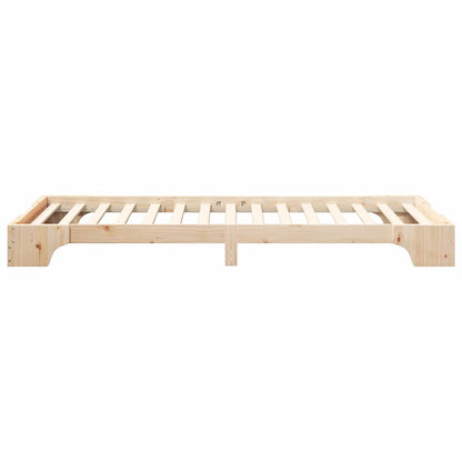 Bodenbettgestell Braun 80 x 220 cm Massivholz Kiefer