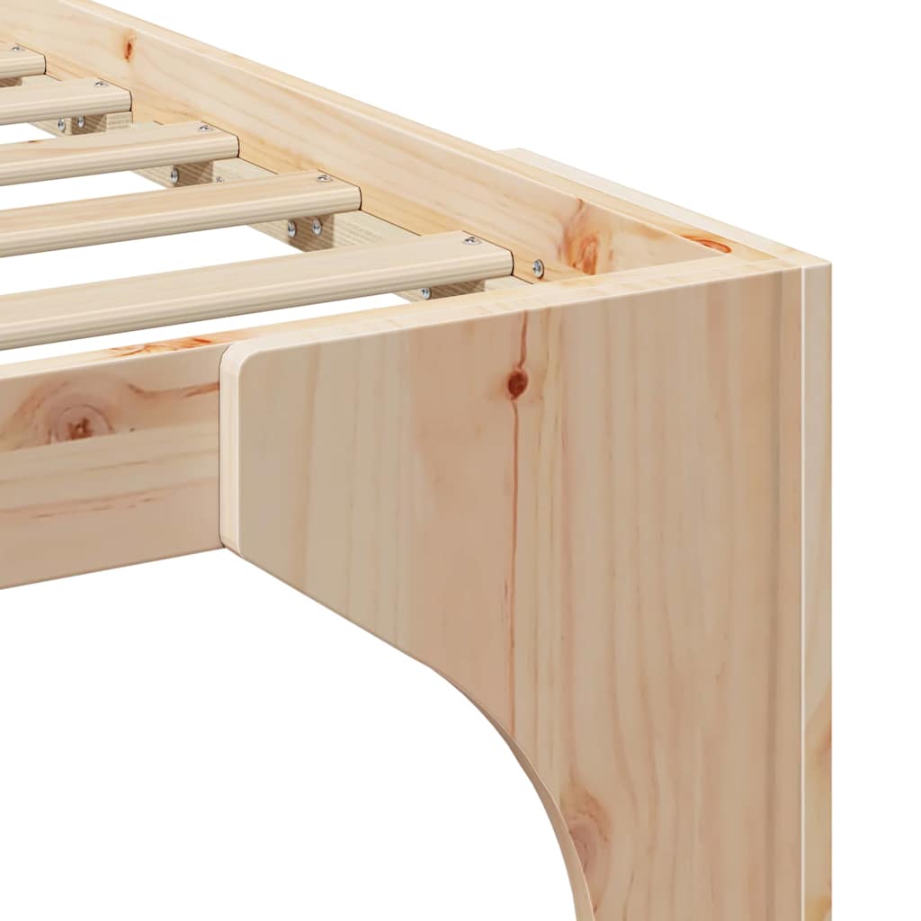 Bodenbettgestell mit Speicher Braun 135 x 190 cm Kiefernholz