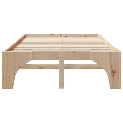 Bodenbettgestell mit Speicher Braun 135 x 190 cm Kiefernholz