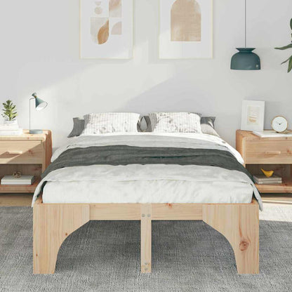 Bodenbettgestell mit Speicher Braun 120 x 190 cm Kiefernholz