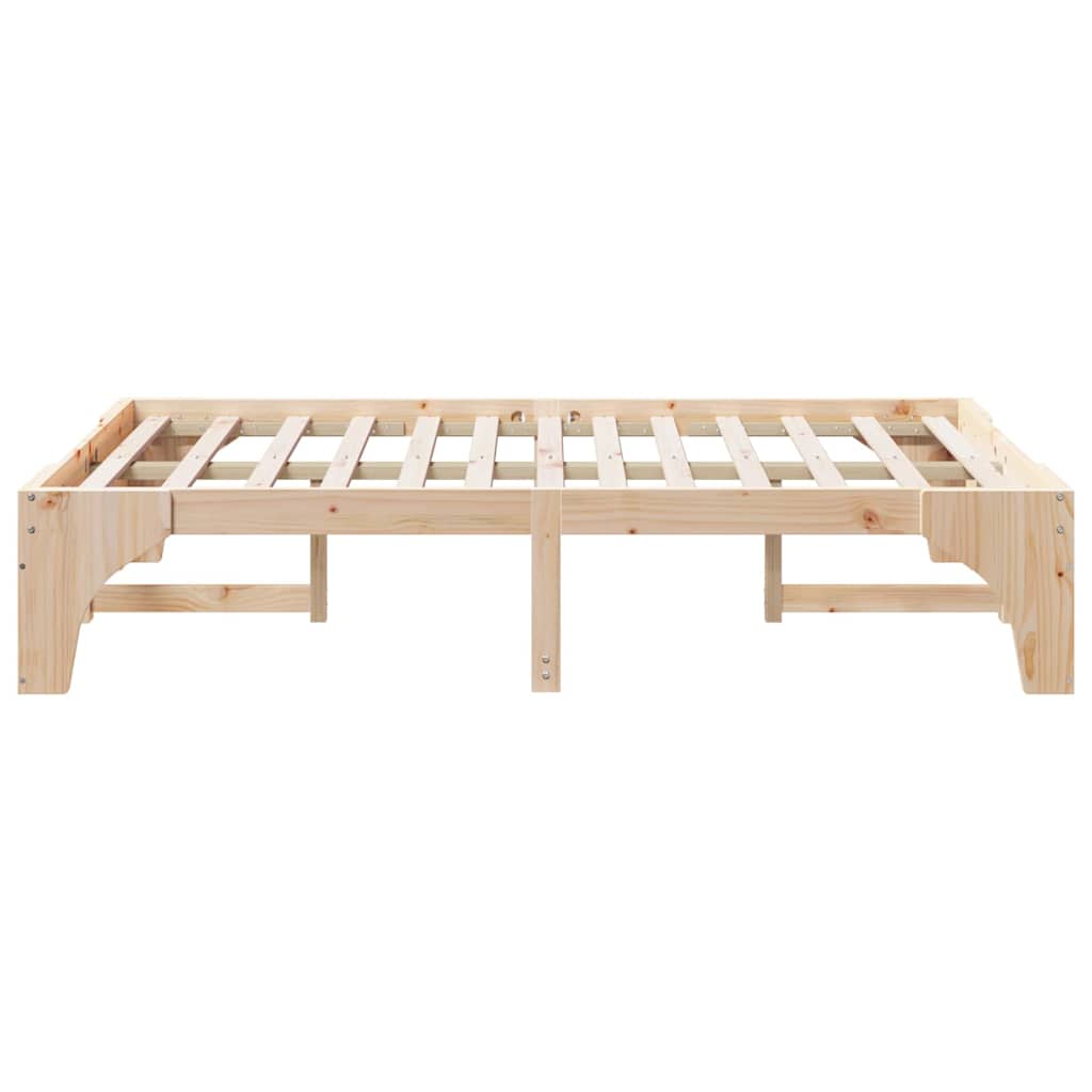 Bodenbettgestell mit Speicher Braun 120 x 190 cm Kiefernholz