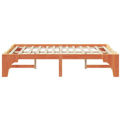 Bodenbettgestell Braun 120 x 190 cm Massivholz Kiefer