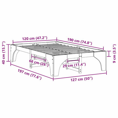 Bodenbettgestell Braun 120 x 190 cm Massivholz Kiefer