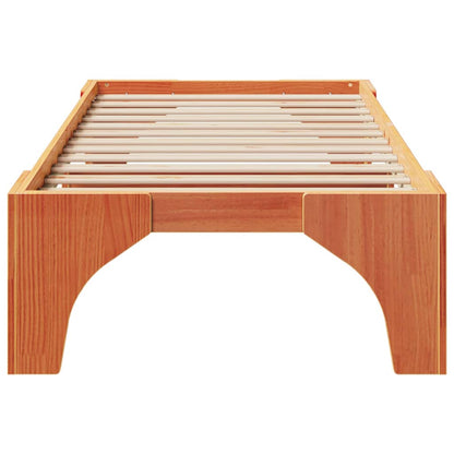 Bodenbettgestell Braun 75 x 190 cm Massivholz Kiefer