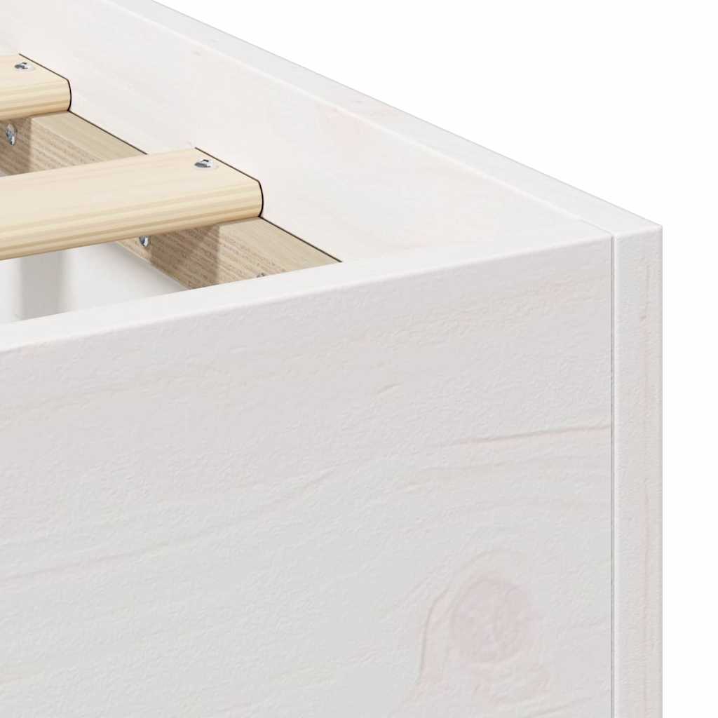 Bodenbettgestell Weiß 160 x 200 cm Massivholz Kiefer