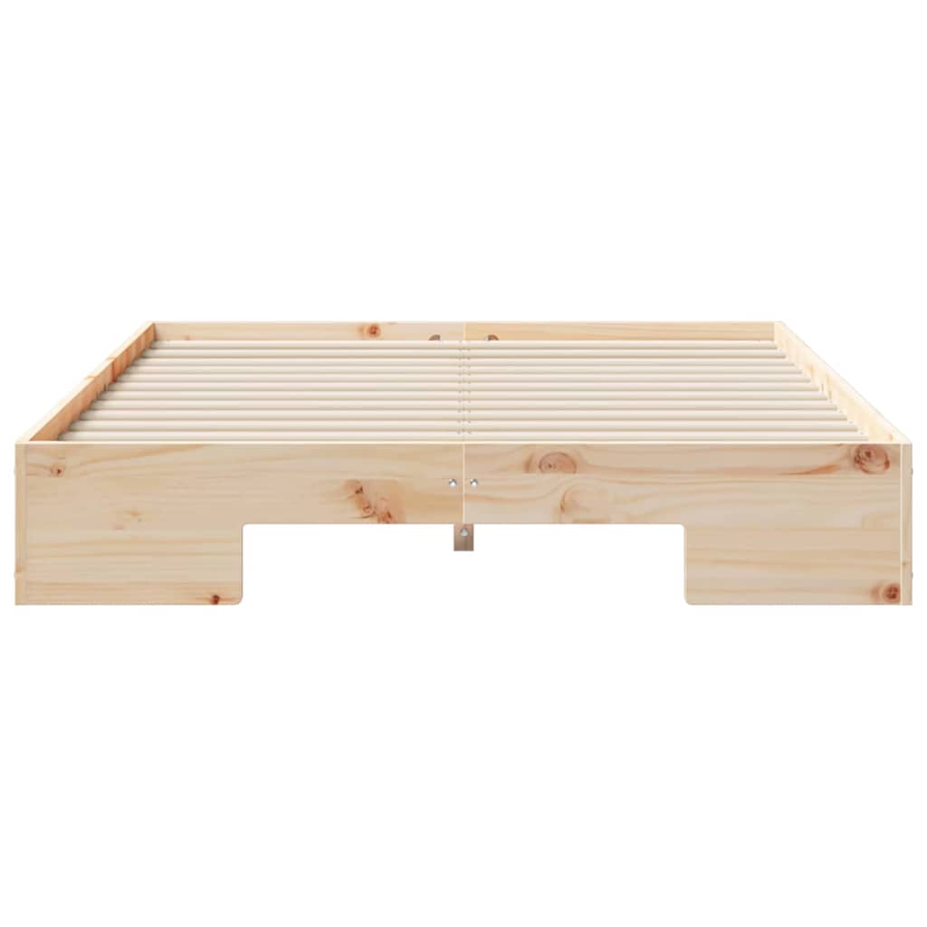 Bodenbettgestell Braun 120 x 190 cm Massivholz Kiefer