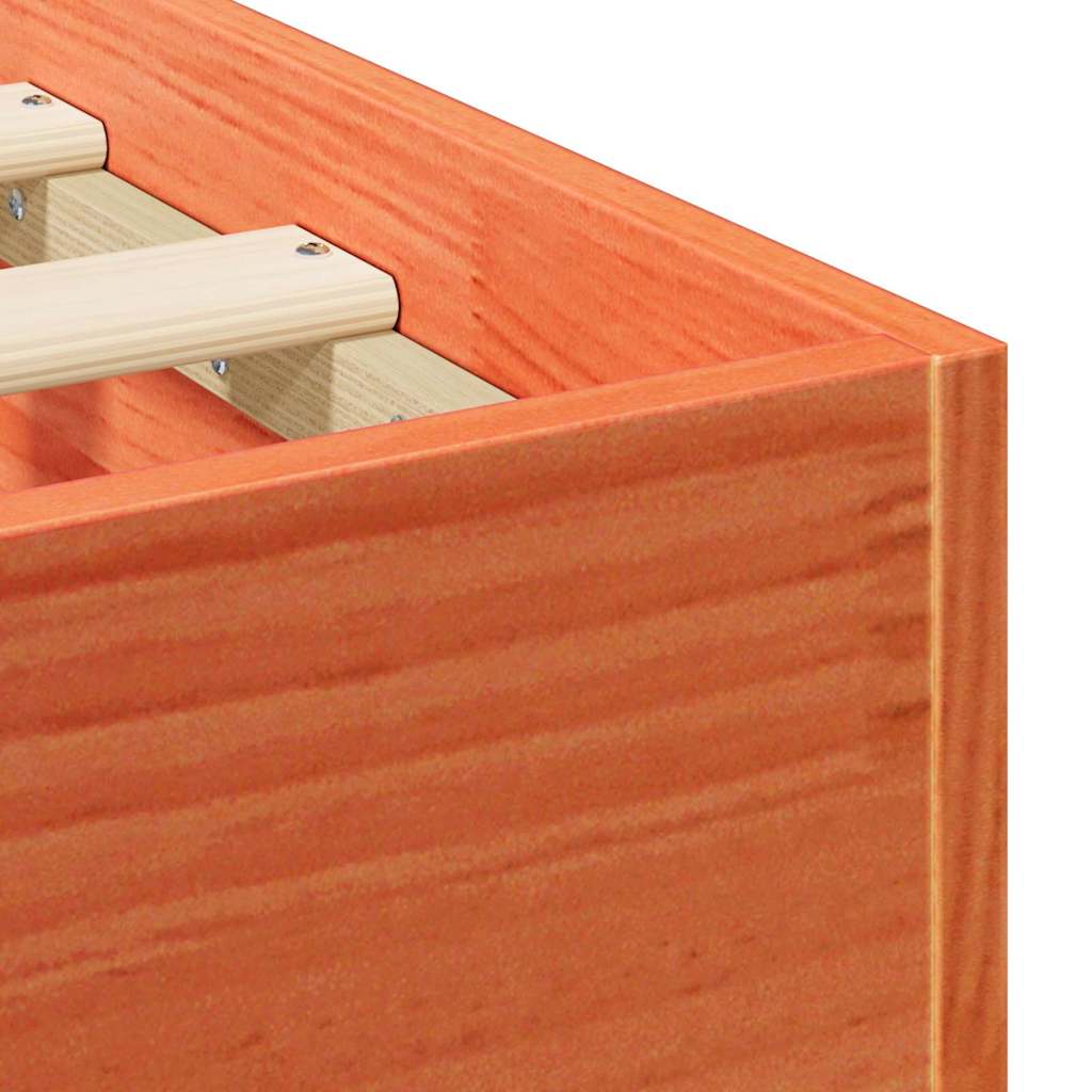 Bodenbettgestell Braun 90 x 190 cm Massivholz Kiefer