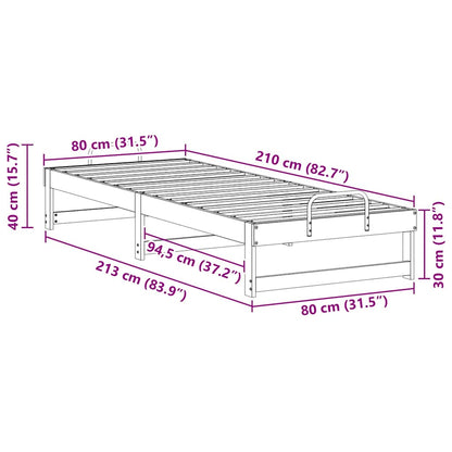 Bettgestell mit Tragegriffen Weiß Massivholz Kiefer
