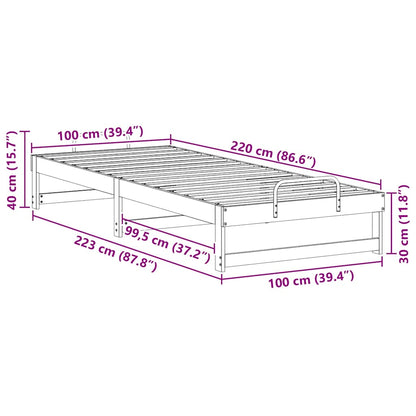 Bettgestell mit Tragegriffen Weiß Massivholz Kiefer