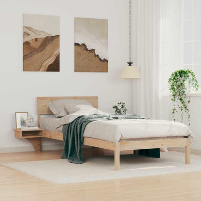 Bettgestell mit Nachttischen Braun Massivholz Kiefer