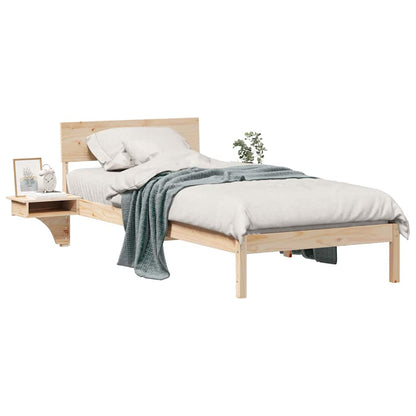 Bettgestell mit Nachttischen Braun Massivholz Kiefer