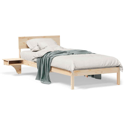 Bettgestell mit Nachttischen Braun Massivholz Kiefer