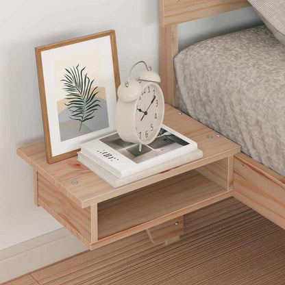 Bettgestell mit Nachttischen Braun Massivholz Kiefer
