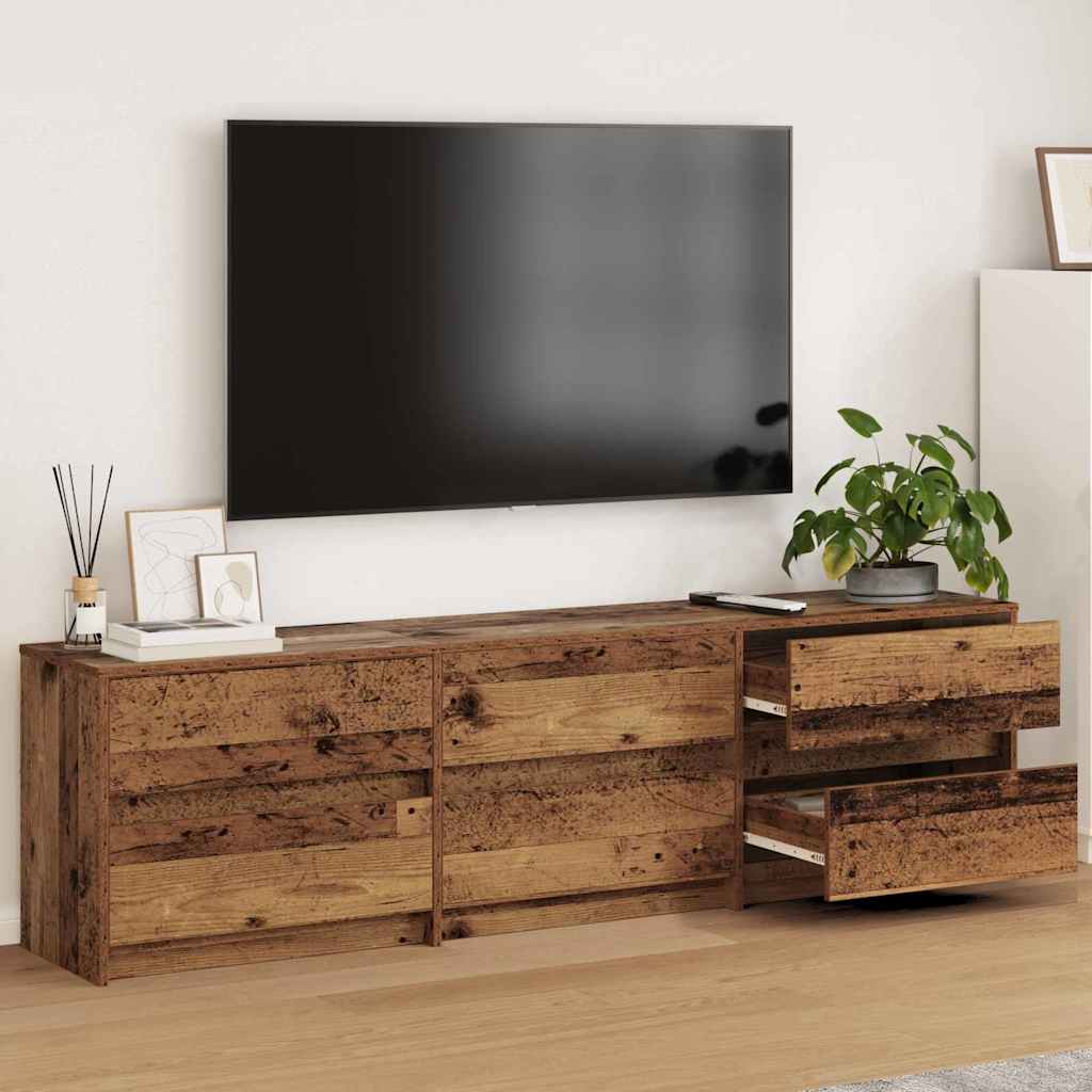TV-Schränk mit Schubladen Braun 180 x 34 x 50 cm Holzwerkstoff
