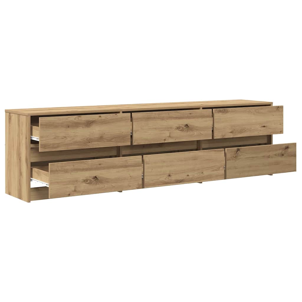 TV-Schränk mit Schubladen Braun 181 x 34 x 50 cm Holzwerkstoff