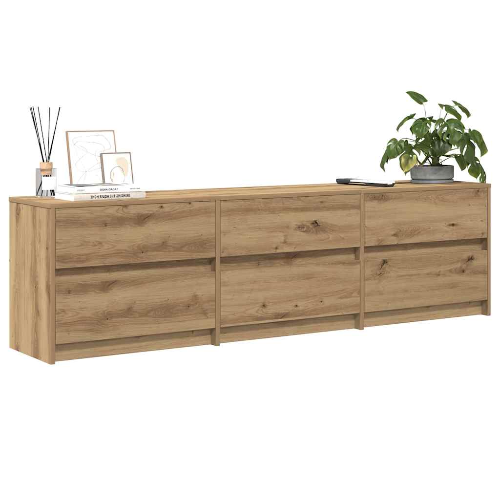 TV-Schränk mit Schubladen Braun 181 x 34 x 50 cm Holzwerkstoff