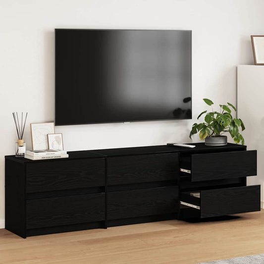 TV-Schränk Schwarz 182 x 34 x 50 cm Holzwerkstoff