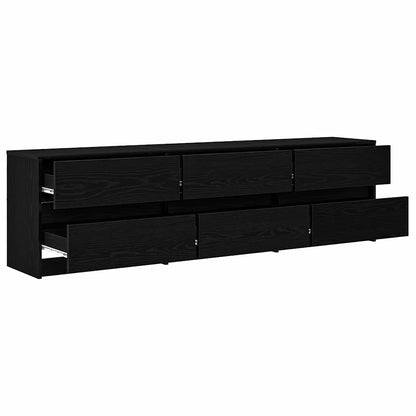 TV-Schränk Schwarz 182 x 34 x 50 cm Holzwerkstoff