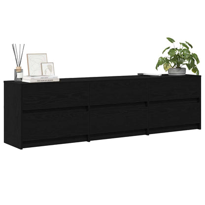 TV-Schränk Schwarz 182 x 34 x 50 cm Holzwerkstoff
