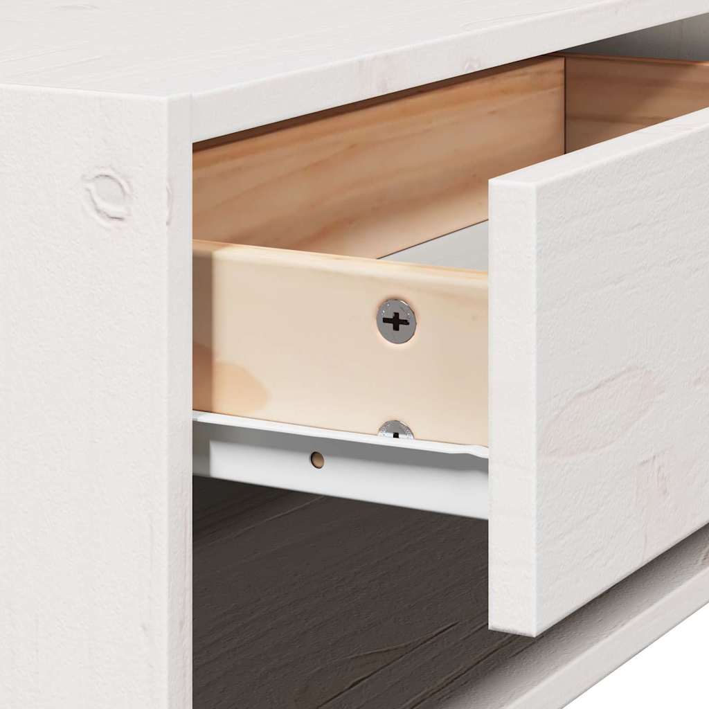 Nachttisch 2 pcs Weiß 50 x 32,5 x 24 cm Massivholz Kiefer