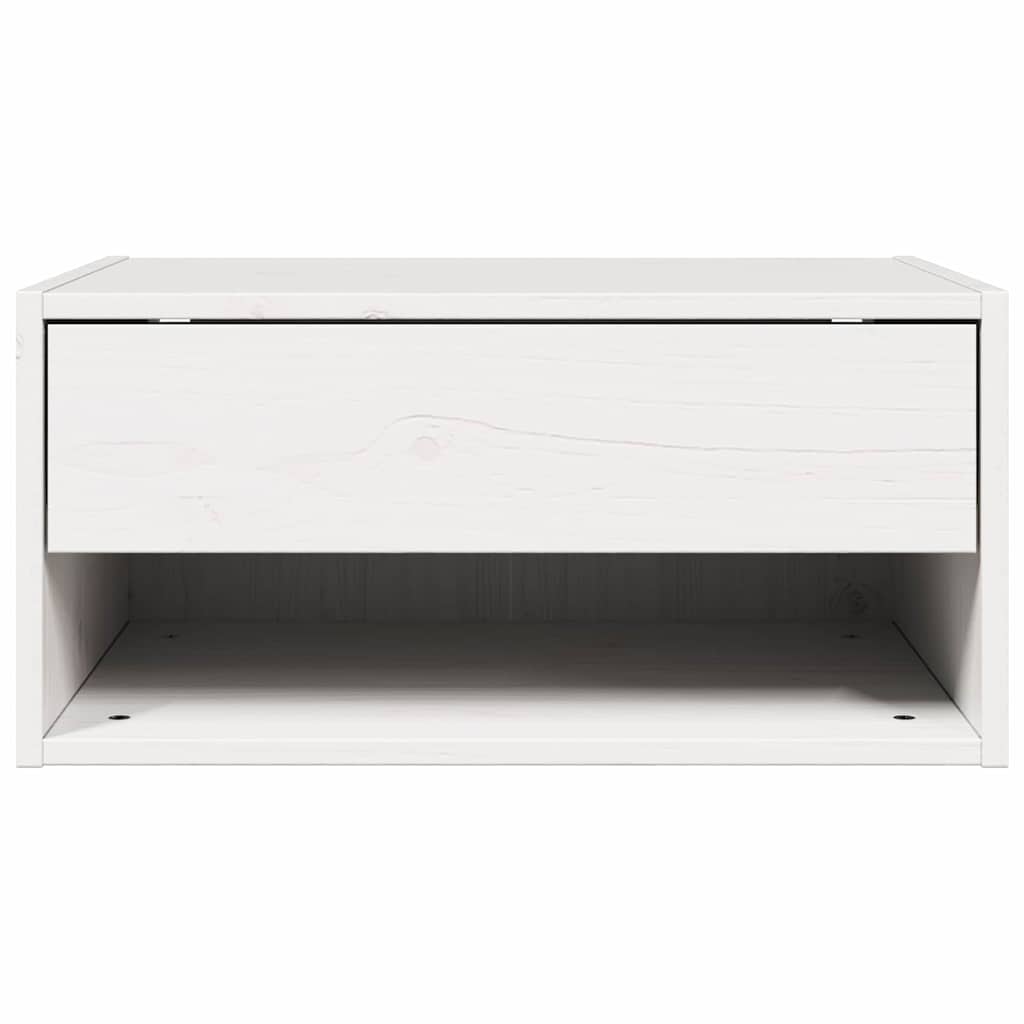 Nachttisch 2 pcs Weiß 50 x 32,5 x 24 cm Massivholz Kiefer