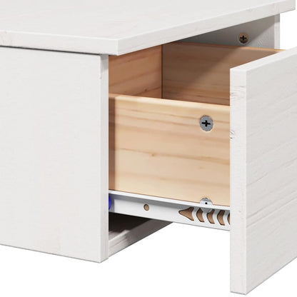 Nachttisch 2 pcs Weiß 37 x 35 x 18,5 cm Massivholz Kiefer