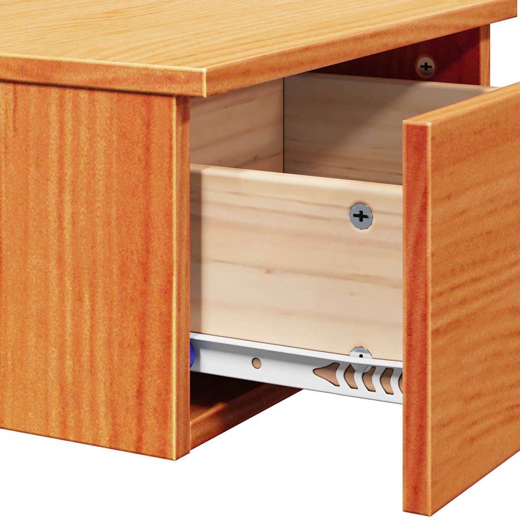 Nachttisch 2 pcs Wachsbraun 37 x 35 x 18,5 cm Massivholz Kiefer