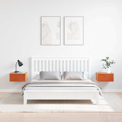 Nachttisch 2 pcs Wachsbraun 37 x 35 x 18,5 cm Massivholz Kiefer
