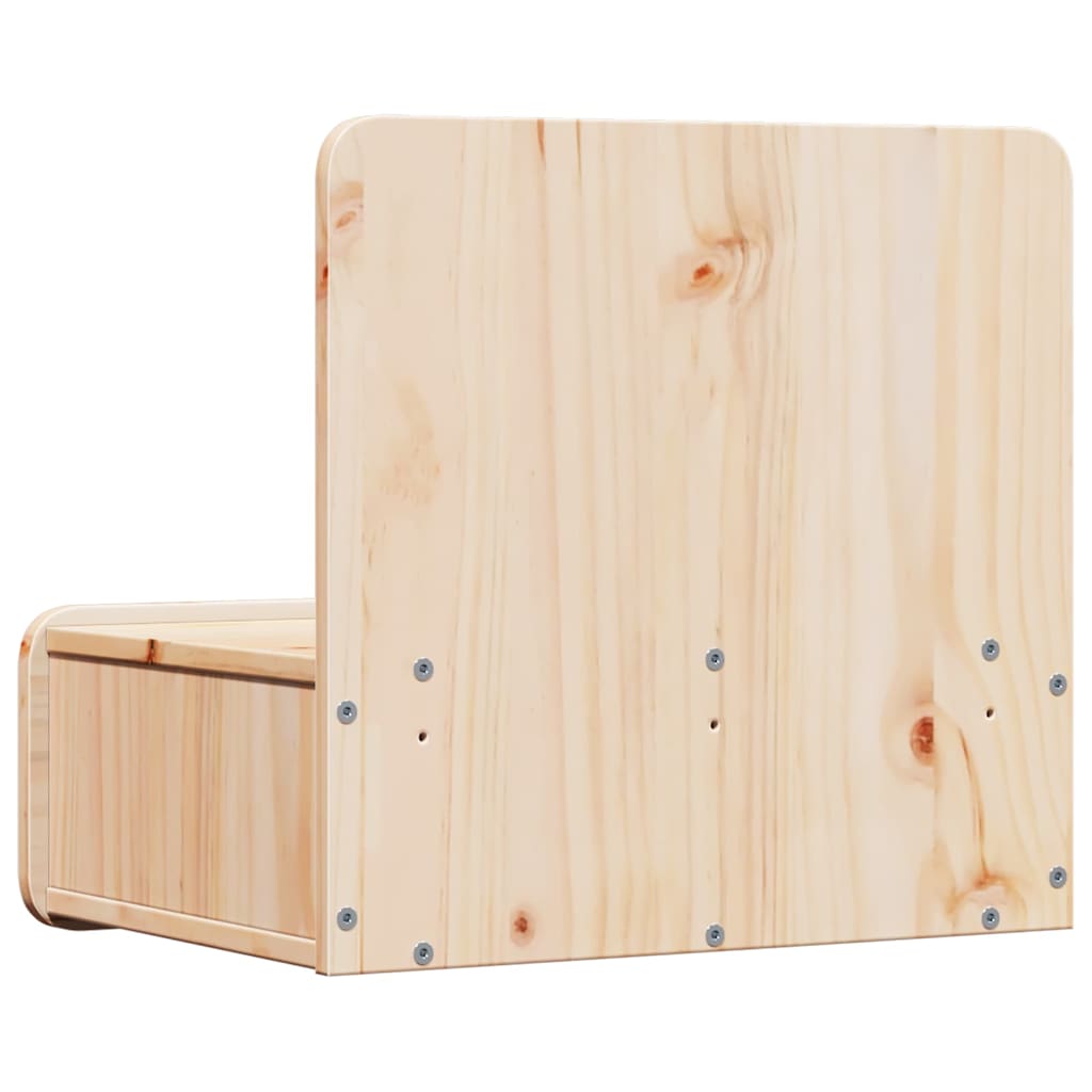 Nachttisch 2 pcs Braun 44 x 32,5 x 40 cm Massivholz Kiefer