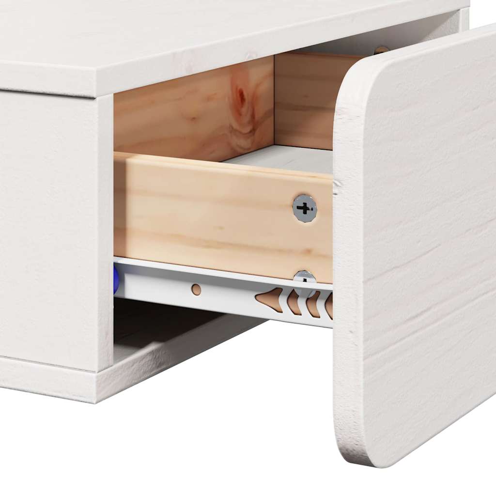 Nachttisch 2 pcs Weiß 44 x 32,5 x 40 cm Massivholz Kiefer