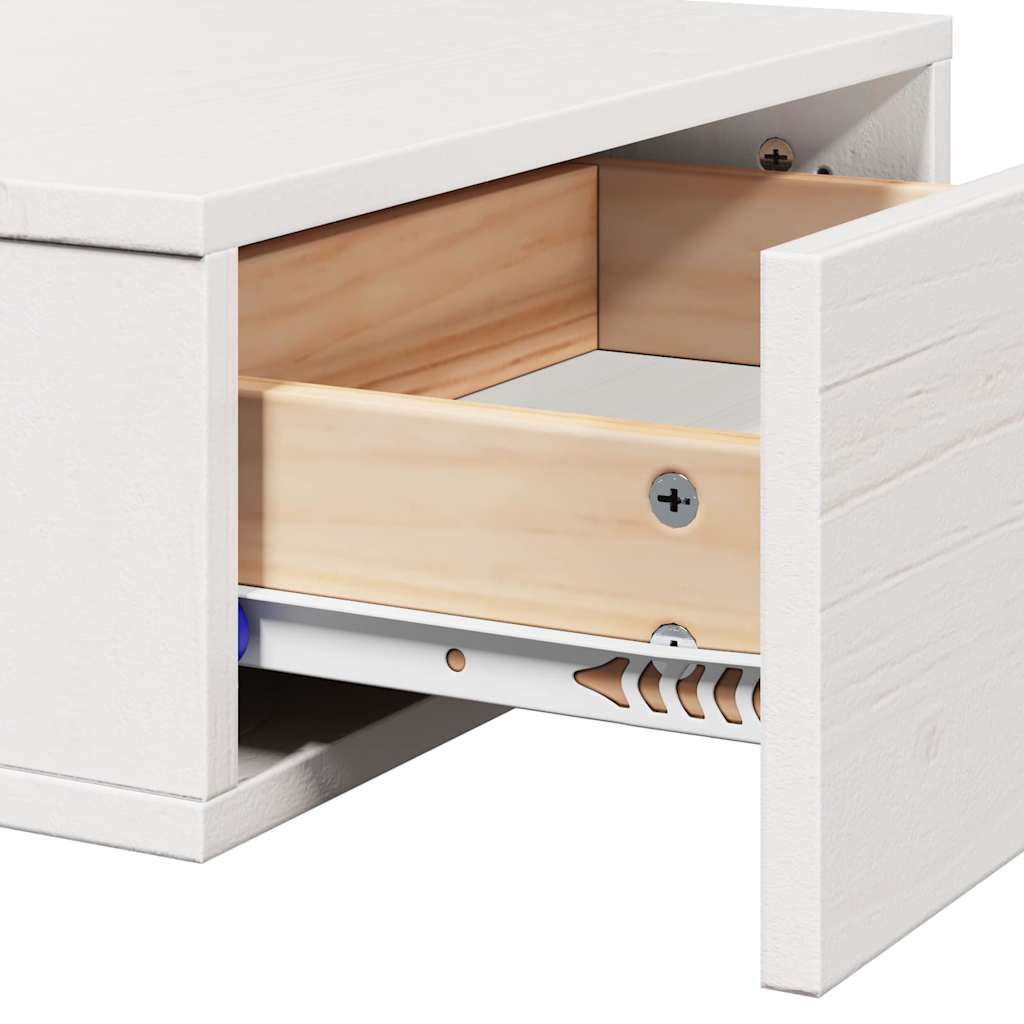Nachttisch 2 pcs Weiß 42 x 32.5 x 40 cm Massivholz Kiefer