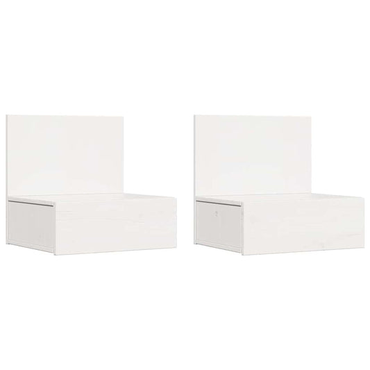 Nachttisch 2 pcs Weiß 42 x 32.5 x 40 cm Massivholz Kiefer