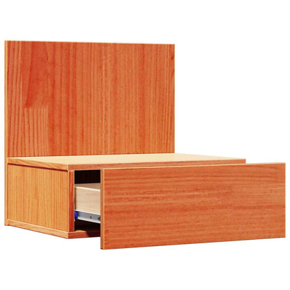Nachttisch 2 pcs Wachsbraun 42 x 32.5 x 40 cm Massivholz Kiefer