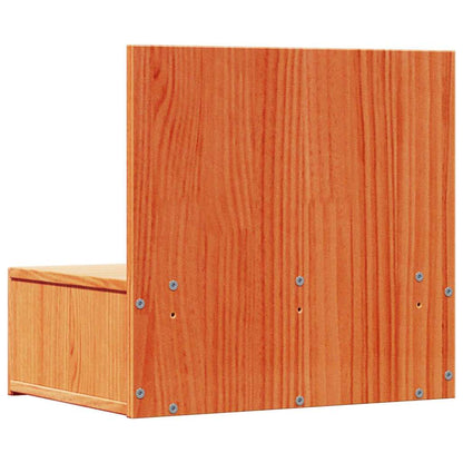 Nachttisch 2 pcs Wachsbraun 42 x 32.5 x 40 cm Massivholz Kiefer