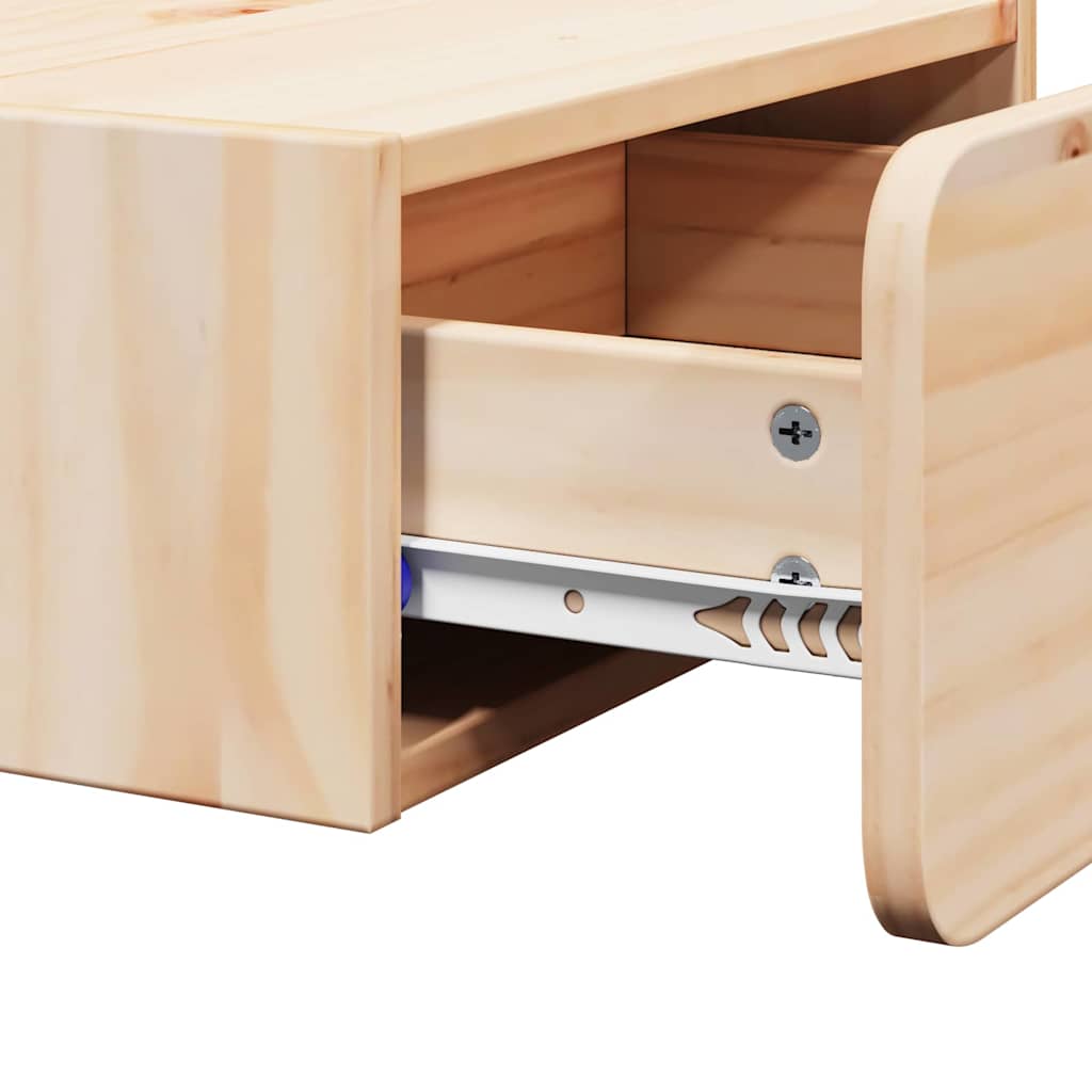 Nachttisch 2 pcs Braun 39 x 34 x 16,5 cm Massivholz Kiefer