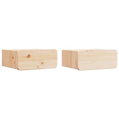 Nachttisch 2 pcs Braun 39 x 34 x 16,5 cm Massivholz Kiefer