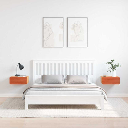 Nachttisch 2 pcs Wachsbraun 39 x 34 x 16,5 cm Massivholz Kiefer