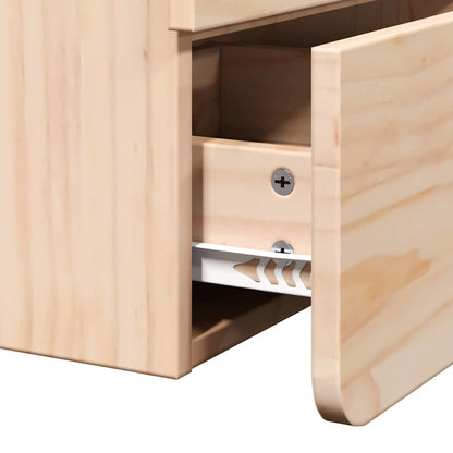 Nachttisch 2 pcs Braun 39 x 34 x 33 cm Kiefer Massivholz