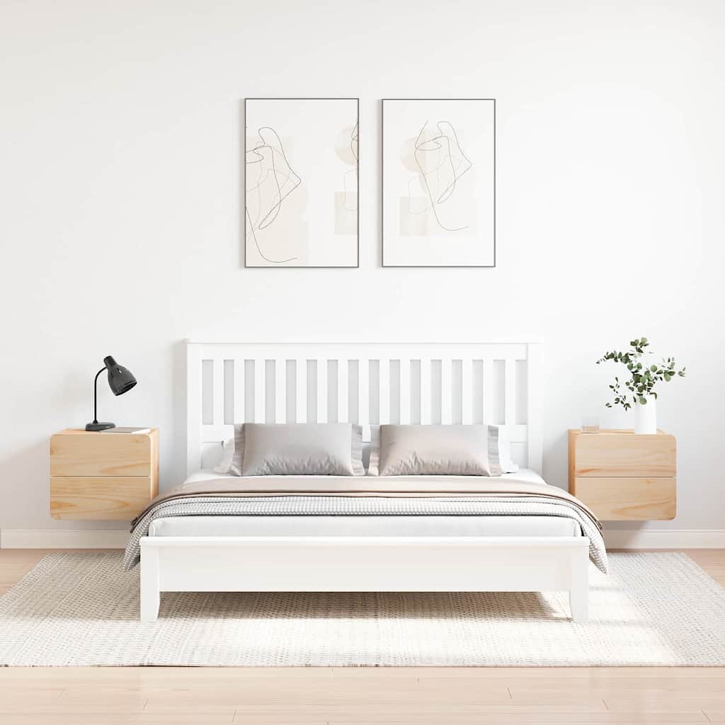 Nachttisch 2 pcs Braun 39 x 34 x 33 cm Kiefer Massivholz