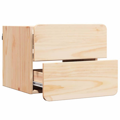 Nachttisch 2 pcs Braun 39 x 34 x 33 cm Kiefer Massivholz