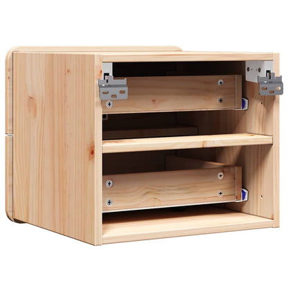 Nachttisch 2 pcs Braun 39 x 34 x 33 cm Kiefer Massivholz