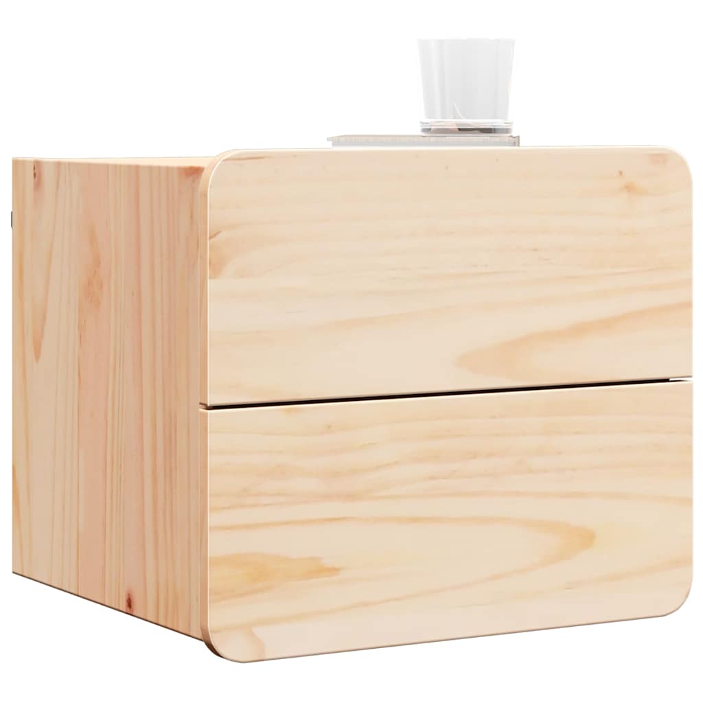 Nachttisch 2 pcs Braun 39 x 34 x 33 cm Kiefer Massivholz