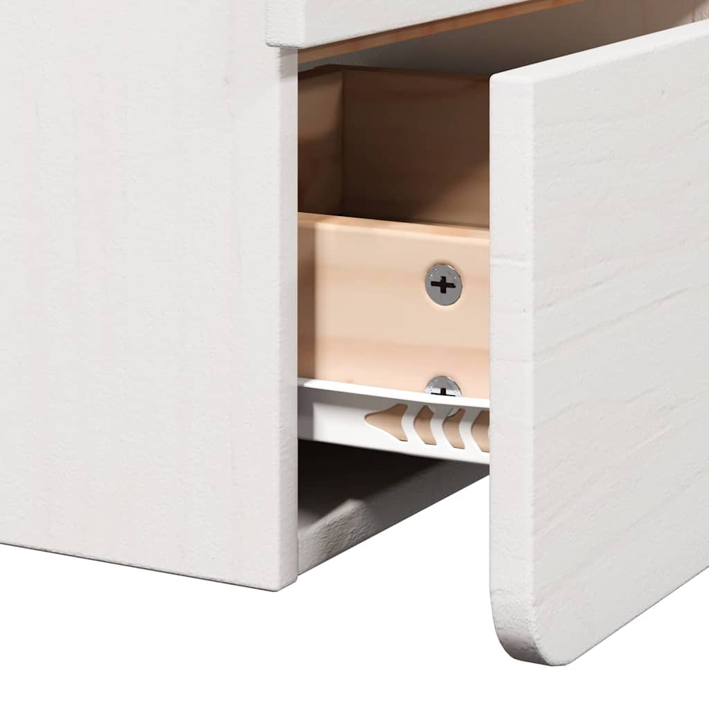 Nachttisch 2 pcs Weiß 39 x 34 x 33 cm Kiefer Massivholz